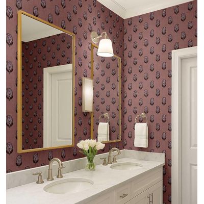 Papel de Parede Paisley Estampa em Bloco Estilo Asiático, Vinil Autoadesivo Liso, Fácil Aplicação para Quarto e Sala, Marrom - S4Sassy 63,5 cm (L) × 304,8 cm (C) / Marrom - Vinil Texturizado