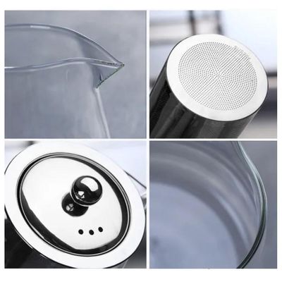 Chaleira De Vidro 500ml Com Infusor Inox Bule Pra Chá E Café