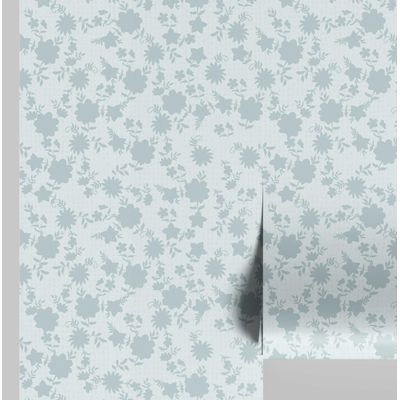 Adesivo Vinílico Removível Inspirado na Natureza, Impermeável, Estampa de Pétalas Pastel Azul para Paredes, Armários e Cômoda - S4sassy 63,5 cm (L) × 304,8 cm (C) / Azul - Vinil Texturizado