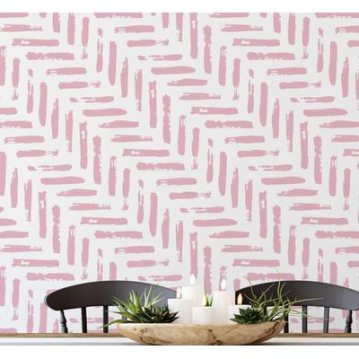 Papel Contact Rosa Contemporâneo Removível Estampa Traços Azuis para Paredes, Armários e Cômoda, Vinílico Autoadesivo Impermeável - S4sassy 63,5 cm (L) × 609,6 cm (C) / Rosa - Vinil Liso