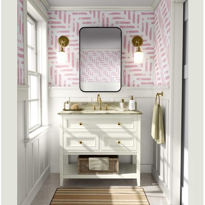 Papel Contact Rosa Contemporâneo Removível Estampa Traços Azuis para Paredes, Armários e Cômoda, Vinílico Autoadesivo Impermeável - S4sassy 63,5 cm (L) × 609,6 cm (C) / Rosa - Vinil Liso