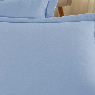 Porta Travesseiro Matelado Nobre 1 Peça Malha 100% Algodão - Azul-bebê