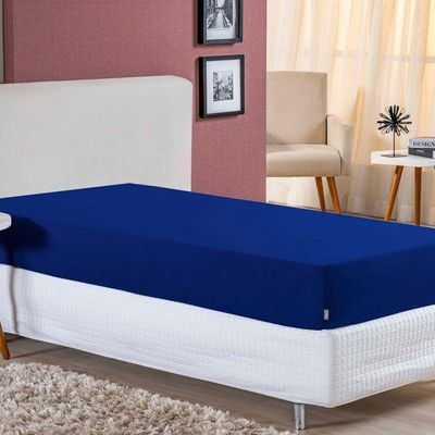 Lençol Com Elástico Solteirão Nobre 1 Peça 30cm De Altura Malha 100% Algodão - Royal