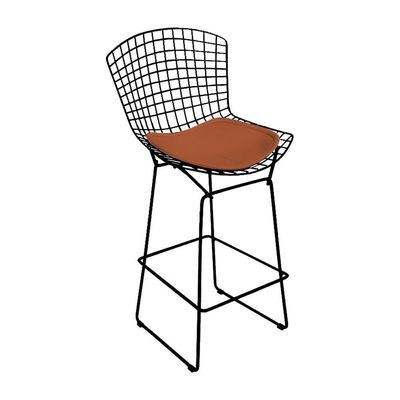 Kit 4 Banquetas Bistrô Bertoia Preta D60 Com Assento Cobre