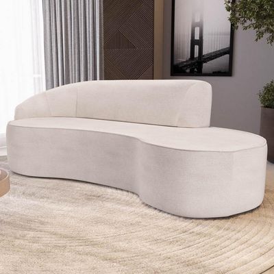 Sofá Living 2 Lugares 180cm Braço Esquerdo Mozart D06 Linho Cru - Mpozenato