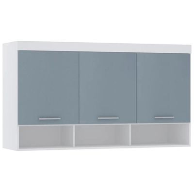 Armário Aéreo Ponte Modulado 145cm Taiga Branco/grey L01 - Mpozenato