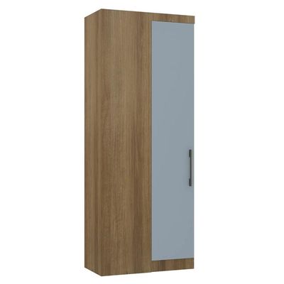 Guarda Roupa Canto Reto 90cm Com 1 Porta Delphi Avelã/grey L01 - Mpozenato