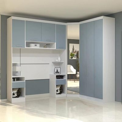 Guarda Roupa Solteiro Modulado Cp03 Taiga Branco/grey L01 - Mpozenato
