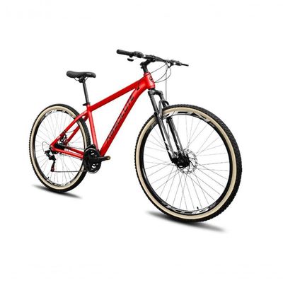 Bicicleta Aro 29 Absolute Nero 5 Alumínio Mtb 27v K7 Freio A Disco Garfo Suspensão vermelho Tam: 15