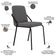 Cadeira Estofada Para Sala De Jantar Loft Preto C01 Linho Fendi Cinza - Lyam Decor