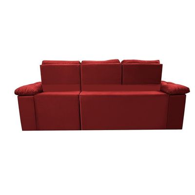 Sofa Itália 2,60 Mts Retrátil E Reclinavel Tecido Suede Vermelho - Cama Inbox