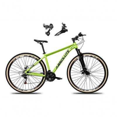 Bicicleta Aro 29 Absolute Nero 5 Alumínio 24v Câmbios Shimano Freio A Disco Mountain Bike Verde 17