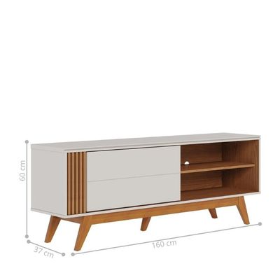 Rack Para Tvs Ate 60 Polegadas Iwo Off White Matte Freijo