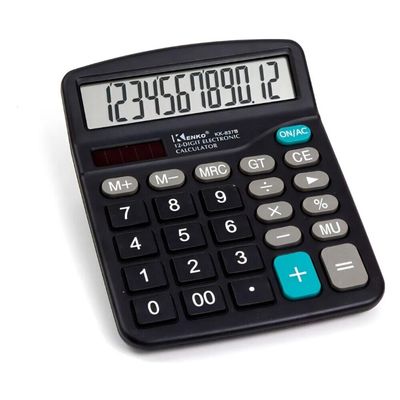 Calculadora de Mesa Escritório Display 12 Dígitos Simples  Preto BM