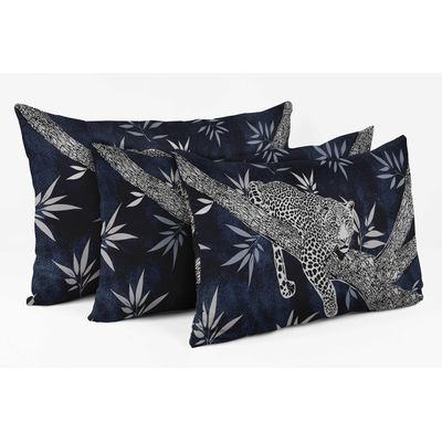 Capas de Almofada Luxuosas Estampadas com Tema Azul, Decorativas e Lombares - Vargottam 50,8 Cm × 30,48 Cm / Azul