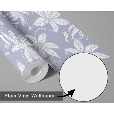 Papel de Parede Vinílico Autoadesivo Folhagem Retrô Chique À Prova d'Água Roxo, Removível para Quartos, Salas e Armários - S4Sassy 63,5 cm (L) × 304,8 cm (C) / Roxo - Vinil Liso