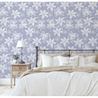 Papel de Parede Vinílico Autoadesivo Folhagem Retrô Chique À Prova d'Água Roxo, Removível para Quartos, Salas e Armários - S4Sassy 63,5 cm (L) × 304,8 cm (C) / Roxo - Vinil Liso