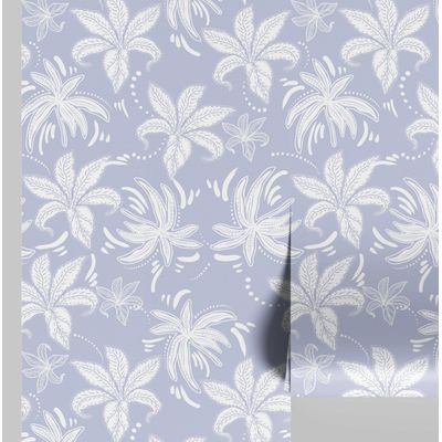 Papel de Parede Vinílico Autoadesivo Folhagem Retrô Chique À Prova d'Água Roxo, Removível para Quartos, Salas e Armários - S4Sassy 63,5 cm (L) × 304,8 cm (C) / Roxo - Vinil Liso