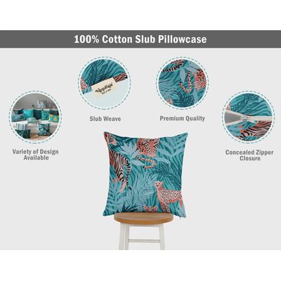 Capa de Almofada Decorativa Impressa Tema Azul - Vargottam 45,72 Cm × 45,72 Cm – Quadrado / Azul