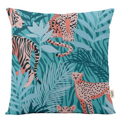 Capa de Almofada Decorativa Impressa Tema Azul - Vargottam 45,72 Cm × 45,72 Cm – Quadrado / Azul