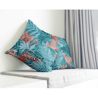 Capa de Almofada Decorativa Impressa Tema Azul - Vargottam 45,72 Cm × 45,72 Cm – Quadrado / Azul
