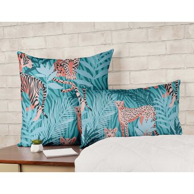 Capa de Almofada Decorativa Impressa Tema Azul - Vargottam 45,72 Cm × 45,72 Cm – Quadrado / Azul