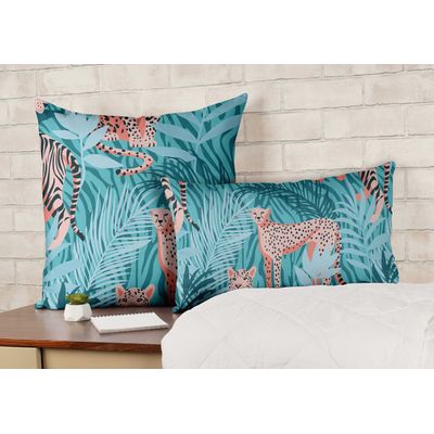 Capa de Almofada Decorativa Impressa Tema Azul - Vargottam 45,72 Cm × 45,72 Cm – Quadrado / Azul