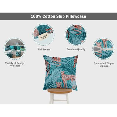 Capa de Almofada Decorativa Impressa Tema Azul - Vargottam 45,72 Cm × 45,72 Cm – Quadrado / Azul