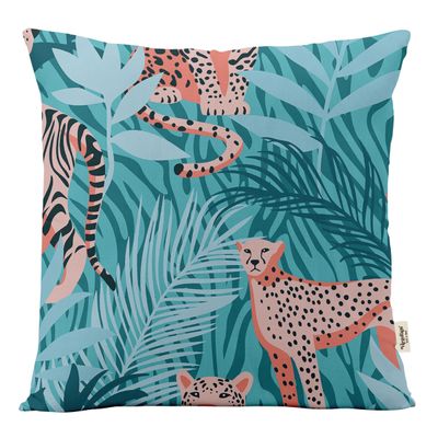 Capa de Almofada Decorativa Impressa Tema Azul - Vargottam 45,72 Cm × 45,72 Cm – Quadrado / Azul