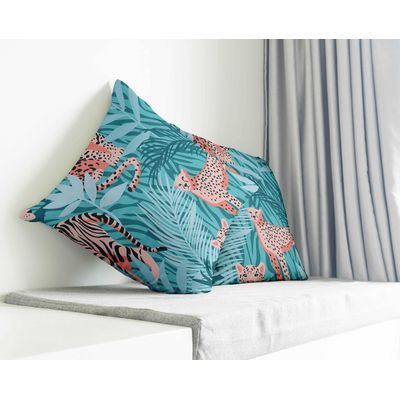 Capa de Almofada Decorativa Impressa Tema Azul - Vargottam 45,72 Cm × 45,72 Cm – Quadrado / Azul