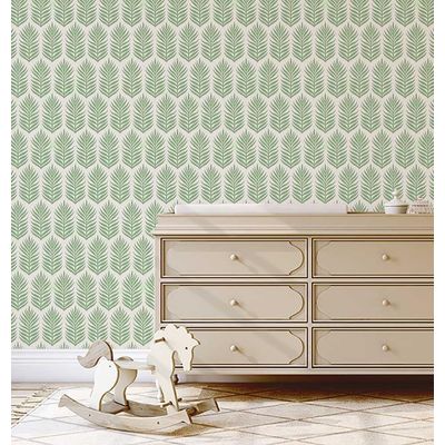 Papel Contact Vinílico Autoadesivo Folha de Palmeira Chique, À Prova D'Água, Removível para Quartos, Salas e Armários - S4Sassy 63,5 cm (L) × 609,6 cm (C) / Verde - Vinil Liso