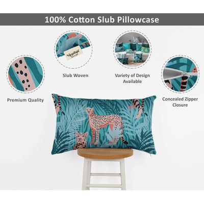 Capa de Almofada Decorativa Impressa Tema Azul - Vargottam 35,56 Cm × 60,96 Cm – Retangular / Azul