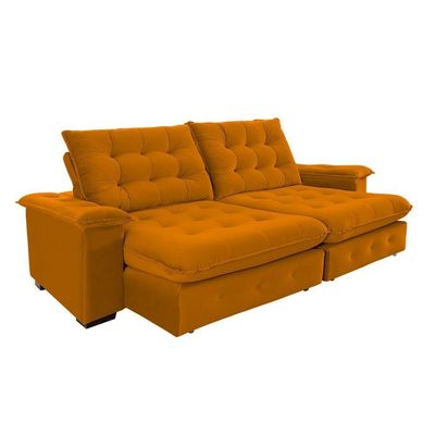 Sofá 4 Lugares Coliseu 2.60m Retrátil E Reclinável Super Pillow - Terra