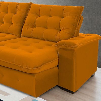 Sofá 4 Lugares Coliseu 2.60m Retrátil E Reclinável Super Pillow - Terra