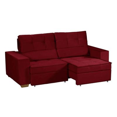 Sofá Baú San Marino Retrátil E Reclinável 3 Lugares Sofatec Vermelho