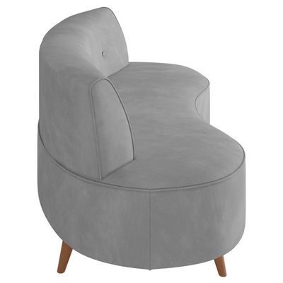 Sofá 2 Lugares Para Sala Living 135cm Pés Palito Korah K04 Veludo Cinza - Mpozenato