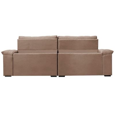 Sofá Retrátil E Reclinável 2,95m Molas Ensacadas Cama Inbox Big Home Com Bordado 3d Velusoft Castor