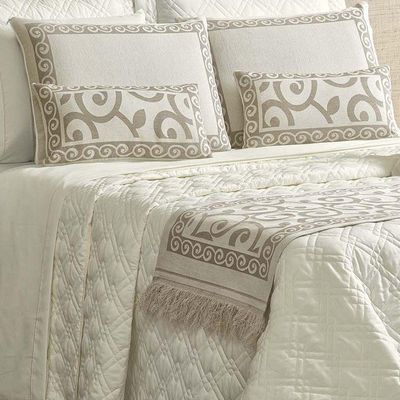 Kit Cobre Leito Turin Casal King 5 Peças 100% Poliéster - Marfim