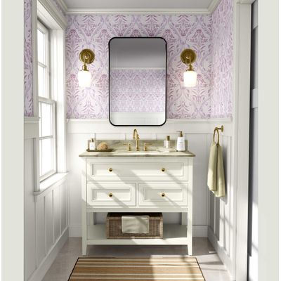 Papel de Parede Arco Floral Rosa, Vinil Autoadesivo, Envelopamento Fácil Faça-Você-Mesmo para Quarto Rústico, Sala e Armários - S4Sassy 63,5 cm (L) × 304,8 cm (C) / Rosa - Vinil Liso