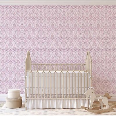 Papel de Parede Arco Floral Rosa, Vinil Autoadesivo, Envelopamento Fácil Faça-Você-Mesmo para Quarto Rústico, Sala e Armários - S4Sassy 63,5 cm (L) × 304,8 cm (C) / Rosa - Vinil Liso