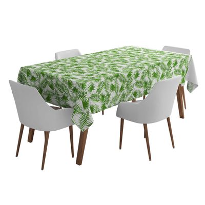 Toalhas de Mesa Interna/Externa Impermeáveis para Pátio, Capas de Mesa Primavera/Verão para Quintal, Churrasco e Piquenique - Vargottam 147,32 Cm × 304,8 Cm / Branco