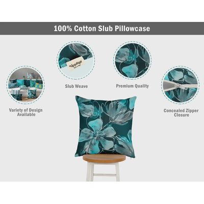 Capas de Travesseiro e Almofada Decorativas Estampadas Tema Azul - Vargottam 60,96 Cm × 60,96 Cm – Retangular / Azul