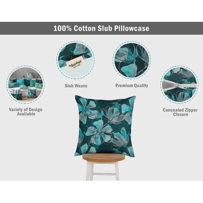 Capas de Travesseiro e Almofada Decorativas Estampadas Tema Azul - Vargottam 60,96 Cm × 60,96 Cm – Retangular / Azul