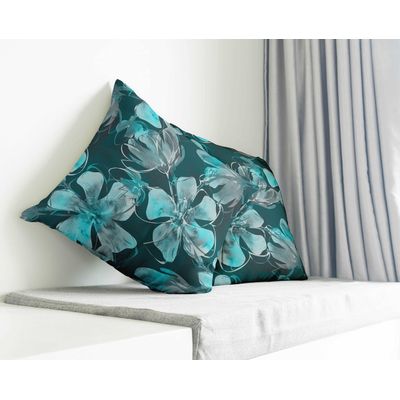 Capas de Travesseiro e Almofada Decorativas Estampadas Tema Azul - Vargottam 60,96 Cm × 60,96 Cm – Retangular / Azul