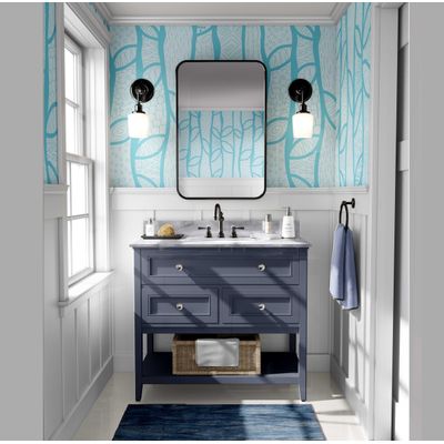Papel de Parede Moderno com Padrão Abstrato de Árvore - Azul, Vinil Autoadesivo, Decorativo para Quarto, Armários e Salas - S4Sassy 63,5 cm (L) × 914,4 cm (C) / Azul - Vinil Liso
