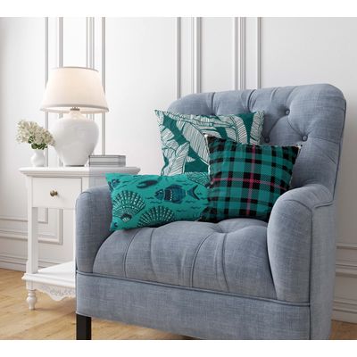 Capas de Almofada Decorativas Estampadas Tema Azul - Vargottam 35,56 Cm × 60,96 Cm – Retangular / Azul