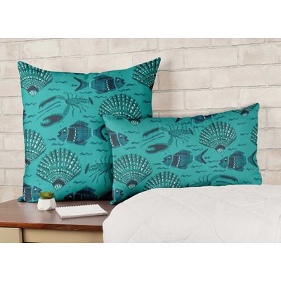Capas de Almofada Decorativas Estampadas Tema Azul - Vargottam 35,56 Cm × 60,96 Cm – Retangular / Azul