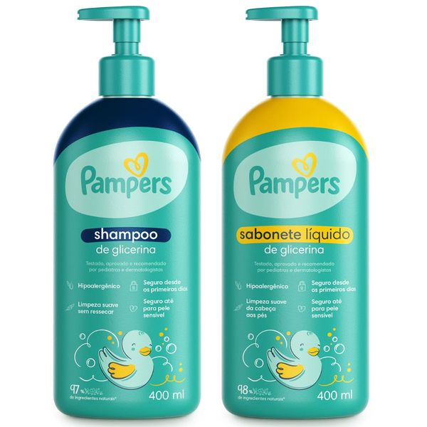 SHAMPOO + SABONETE BEBE HIPERALERGENICO - 400ML - PAMPERS