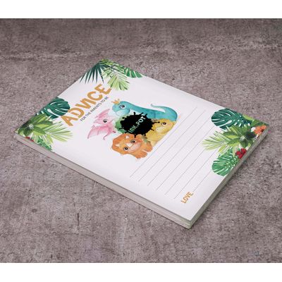 Cartões de Conselho para Chá de Bebê - Jogos e Atividades Divertidos, Coleção Tema Dinossauro Menina e Menino, Pacote com 50 - Inkdotpot 12,7 Cm × 17,78 Cm / Branco