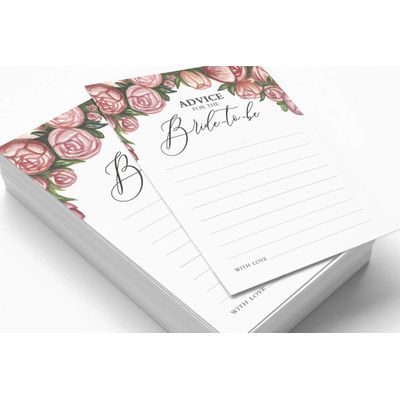 50 Cartões de Jogo Florais, Quadrados em Branco para Chá de Noiva, Chá de Casamento e Despedida de Solteira - Inkdotpot 12,7 Cm × 17,78 Cm / Branco - Ele Disse, Ela Disse